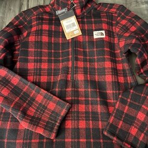 North face pullover buffalo plaid red/ black